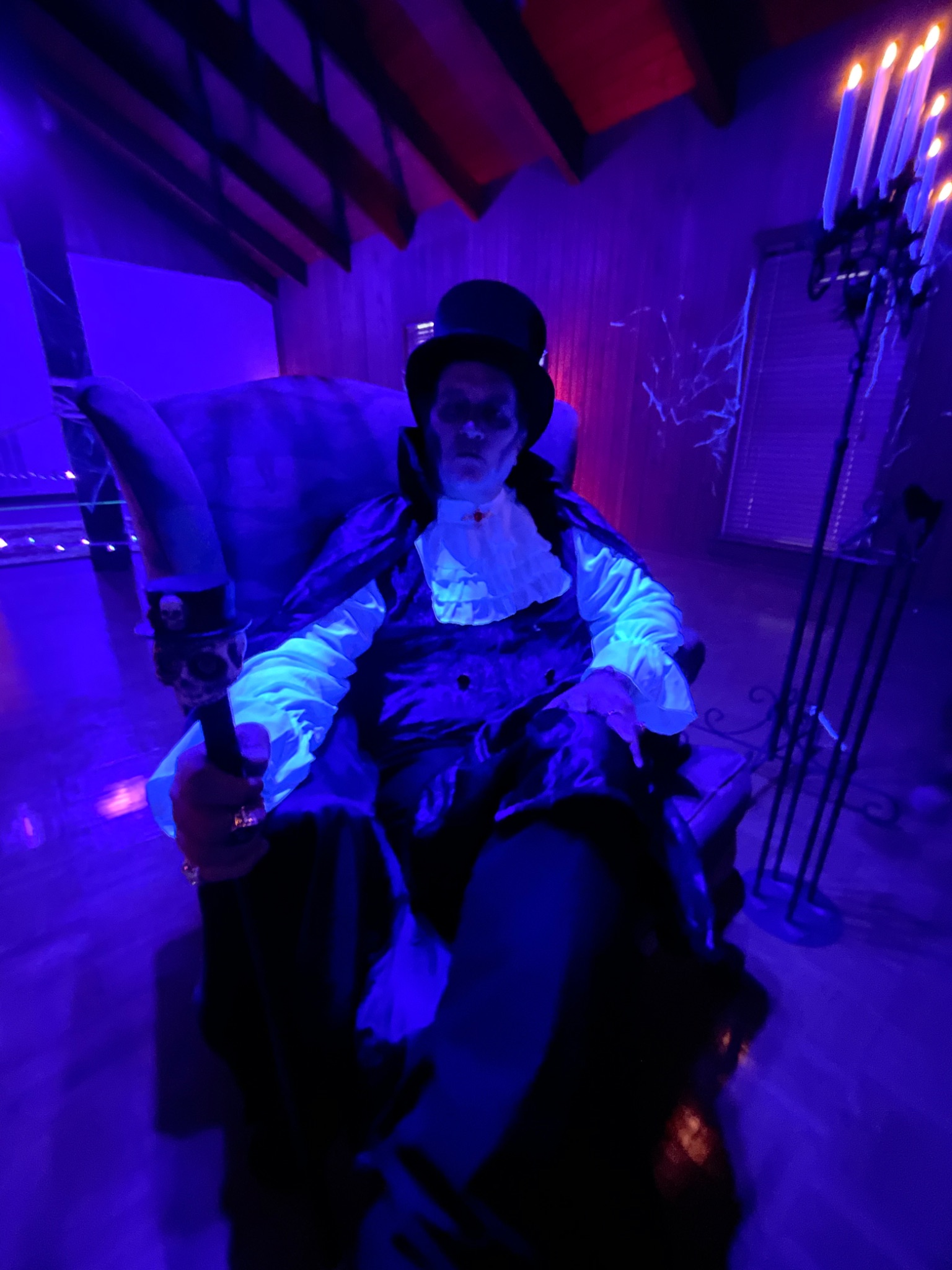 The author in his ghoulish setting.